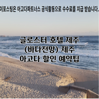 글로스터 호텔 제주 (바다전망) 제주 아고다 할인 예약팁