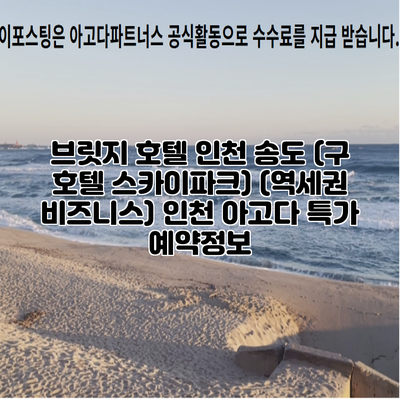 브릿지 호텔 인천 송도 (구 호텔 스카이파크) (역세권 비즈니스) 인천 아고다 특가 예약정보