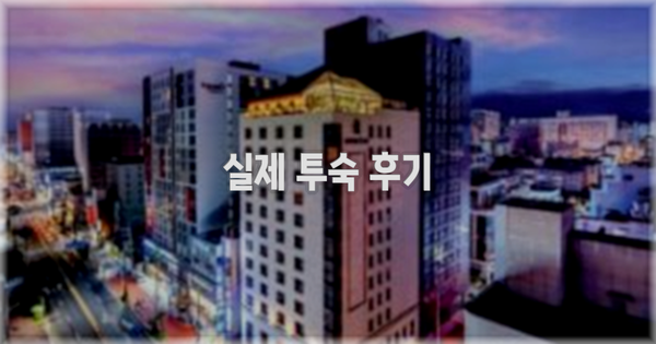 💬 실제 투숙 후기