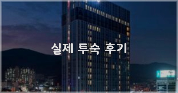 💬 실제 투숙 후기