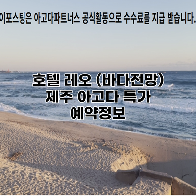 호텔 레오 (바다전망) 제주 아고다 특가 예약정보